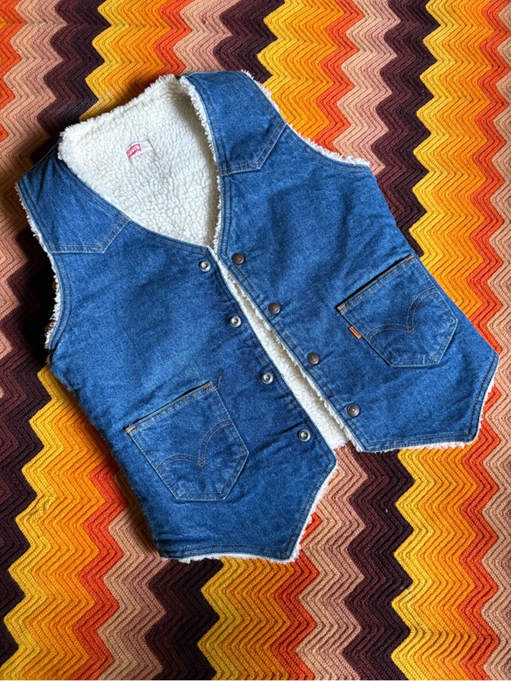 Vintage 70’s Levi's Sherpa Lined Denim Vest